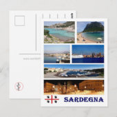 Italië - Sardinië - Mosaic - Briefkaart (Voorkant / Achterkant)