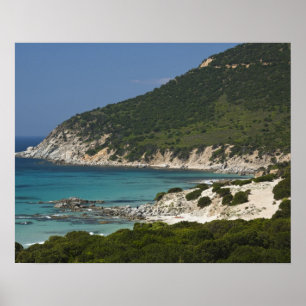 Italië, Sardinië, Solanas. Beach. Poster