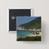 Italië, Sardinië, Solanas. Beach. Vierkante Button 5,1 Cm (Voorkant /achterkant)