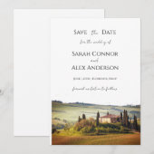 Italië save the date, Toscane bruiloft Kaart (Voorkant / Achterkant)
