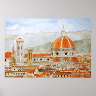 italië schilderij van florence waterverf , duomo s poster