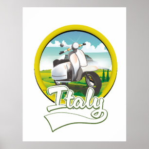 Italië Scooter Reis logo Poster