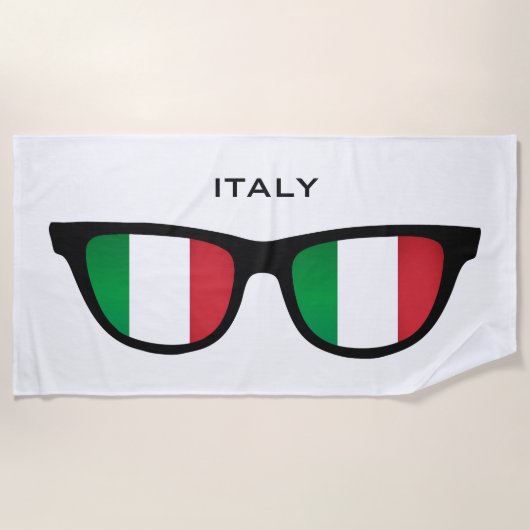 ITALIË Shades aangepaste tekst strand handdoek (Voorkant)