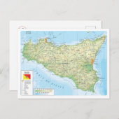 Italie - Sicile - Carte Sicile - (Devant / Derrière)