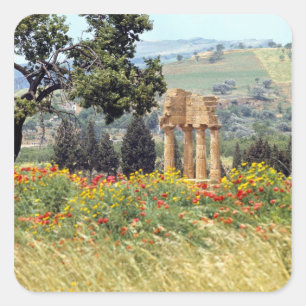 Italië, Sicilië, Agrigento. De ruïnes van de Vierkante Sticker