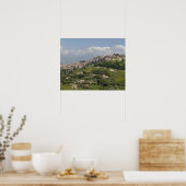 Italië, Sicilië, Enna, Calascibetta, Morning Uitzi Poster (Keuken)