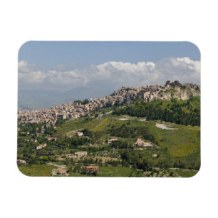 Italië, Sicilië, Enna, Calascibetta, ochtendbeeld Magneet