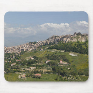 Italië, Sicilië, Enna, Calascibetta, ochtendbeeld Muismat