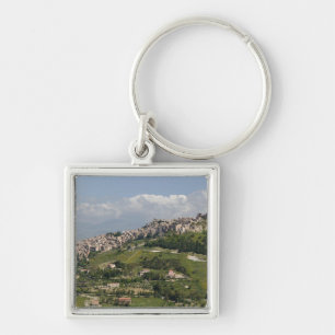 Italië, Sicilië, Enna, Calascibetta, ochtendbeeld Sleutelhanger