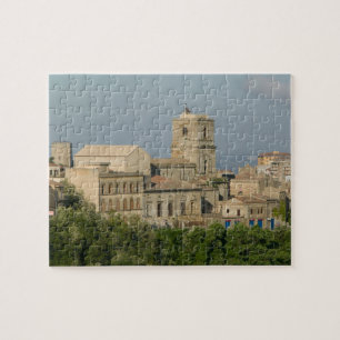 Italië, Sicilië, Enna, Uitzicht van de stad Rocca  Legpuzzel