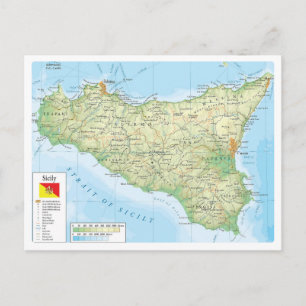 Italië - Sicilië - kaart Sicilië -