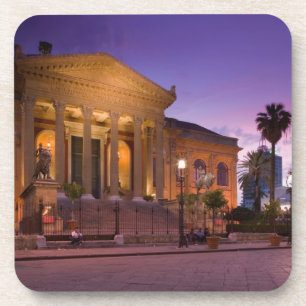 Italië, Sicilië, Palermo, Teatro Massimo Opera Bier Onderzetter