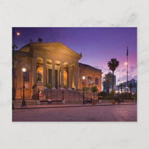 Italië, Sicilië, Palermo, Teatro Massimo Opera Briefkaart