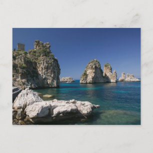 Italië, Sicilië, Scopello, Rotsen bij Tonnara Briefkaart