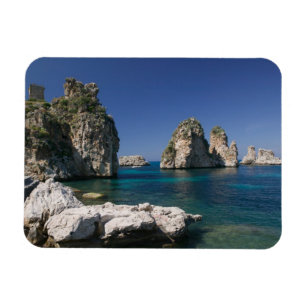 Italië, Sicilië, Scopello, Rotsen bij Tonnara Magneet