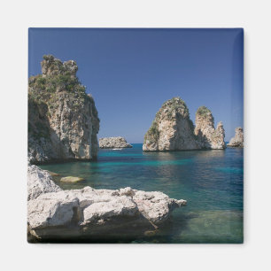 Italië, Sicilië, Scopello, Rotsen bij Tonnara Magneet