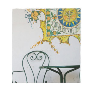 ITALIË, Sicilië, TAORMINA: Detail van bam, cafe Notitieblok