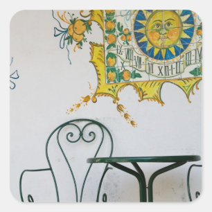 ITALIË, Sicilië, TAORMINA: Detail van bam, cafe Vierkante Sticker