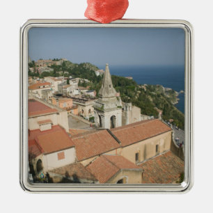 ITALIË, Sicilië, TAORMINA: Uitzicht op Piazza IX Metalen Ornament
