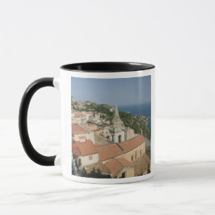 ITALIË, Sicilië, TAORMINA: Uitzicht op Piazza IX Mok