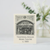 Italië, Sicilië, traditioneel modeltheater Briefkaart (Staand voorkant)