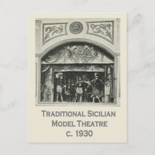 Italië, Sicilië, traditioneel modeltheater Briefkaart