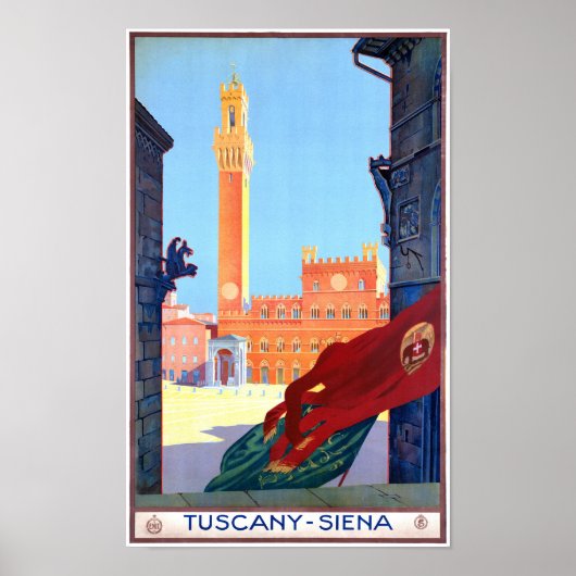 Italie Siena Poster Vintage voyage restauré (Devant)