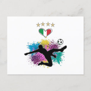 Italië Soccer Football Fan Shirt Flag Splash Briefkaart
