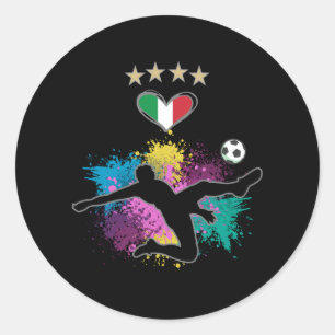 Italië Soccer Football Fan Shirt Flag Splash Ronde Sticker