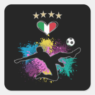 Italië Soccer Football Fan Shirt Flag Splash Vierkante Sticker