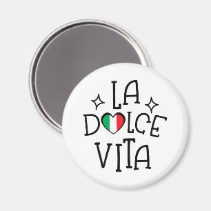 Italië Souvenir La Dolce Vita Hart Vlag Magneet