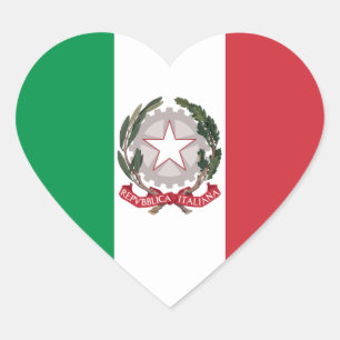 Italië sticker, Hart, Patriottische Italiaanse vla Hart Sticker