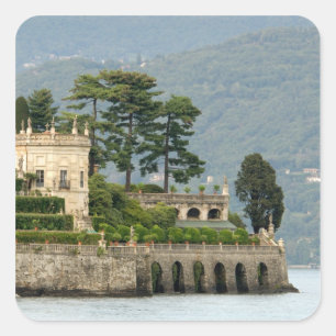 Italië, Stresa, Meer van Maggiore, Isola Bella 2 Vierkante Sticker