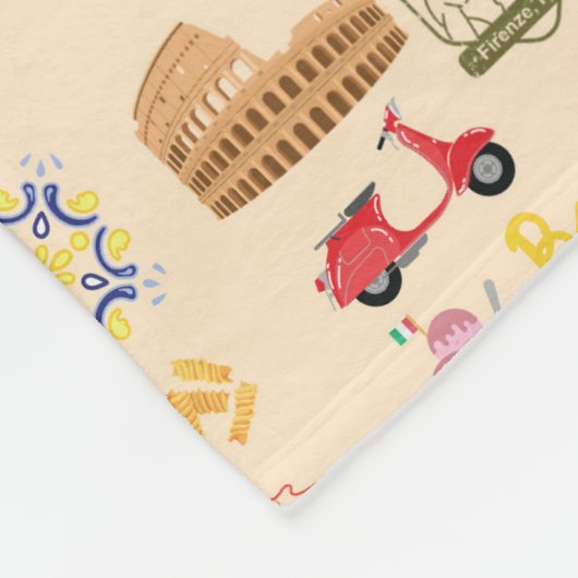 Italië symboliseert reisliefhebbers fleece deken (Hoek)