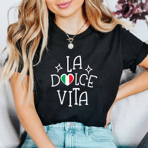 Italië T-shirt La Dolce Vita Italiaanse Vlag Hart