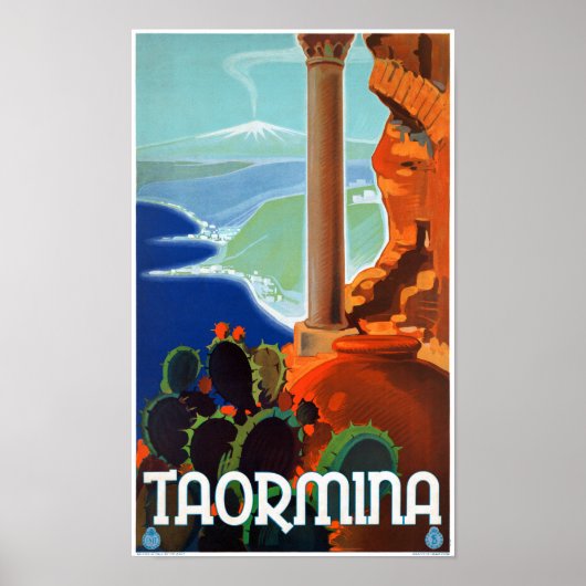 Italië Taormina Sicily Vintage Poster (Voorkant)