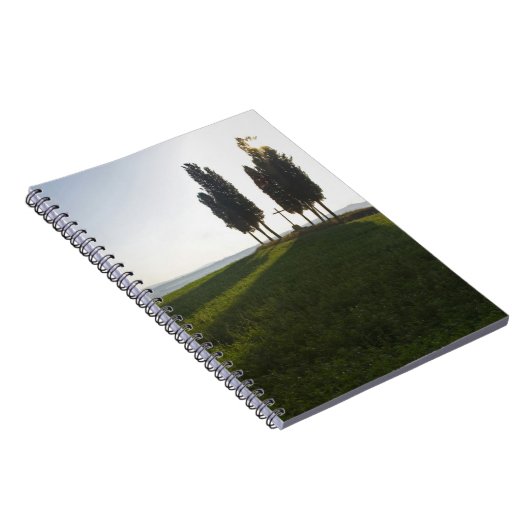 Italië, Toscane, Cypress Trees in Toscane met Notitieboek (Rechterzijde)