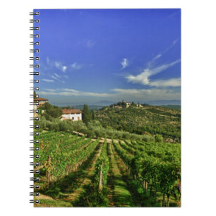 Italië, Toscane, Greve. De wijngaarden van Castell Notitieboek