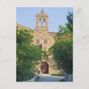 Italië, Toscane, La Foce, Schilderachtige kerk in Briefkaart