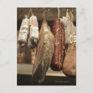 Italië, Toscane, Pienza, selectie van lokale ham e Briefkaart