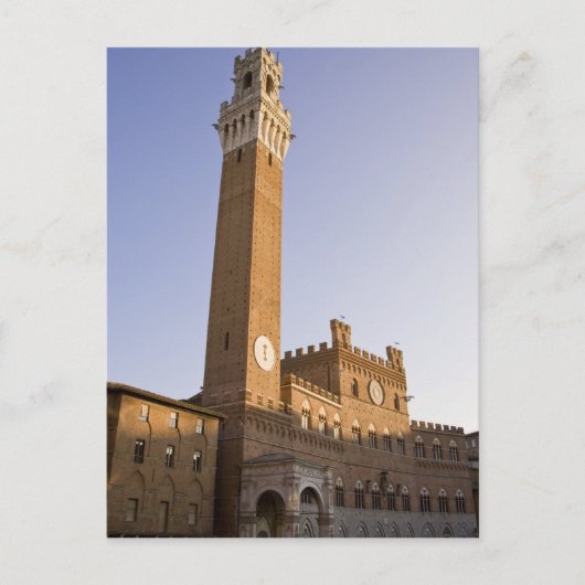 Italië, Toscane, Sienna. Torre del Mangia op Briefkaart (Voorkant)