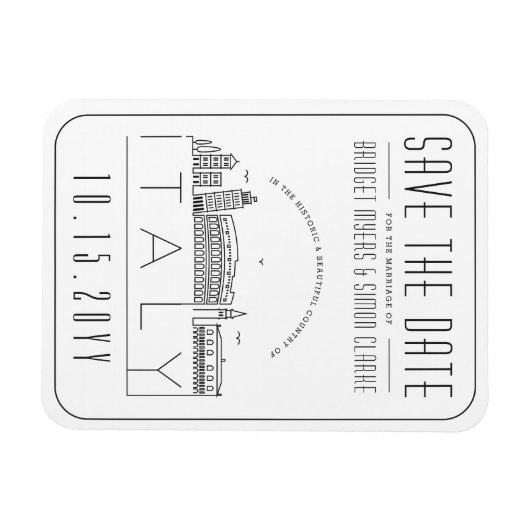 Italië Trip Weddenschap gestileerde Skyline Save t Magneet (Horizontaal)