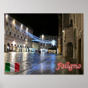 Italië - Umbria - Foligno - Republic square - Poster