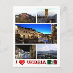 Italië - Umbria - I Love - Briefkaart