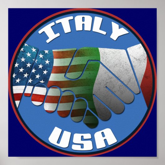 Italie USA Friendship Poster (Devant)