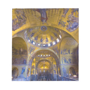 Italië, Venetië. Binnenkant van de St. Marks kathe Notitieblok