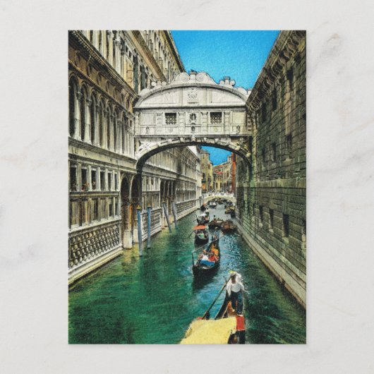 Italië, Venetië, Brug van de Sighs Briefkaart (Voorkant)