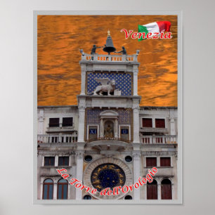 Italië - Venetië - de kabeltoren - Poster