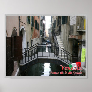 Italië - Venetië - De le do Spade Bridge - Poster