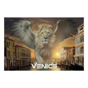 ITALIË - VENETIË - GEVLEUGELDE LEEUW PERFECT POSTER
